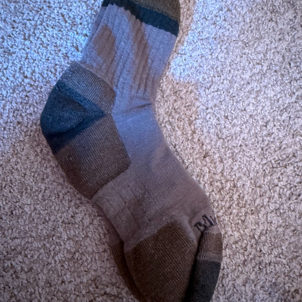 Gray and Green Athletic Crew Socks with Ribbed Texture